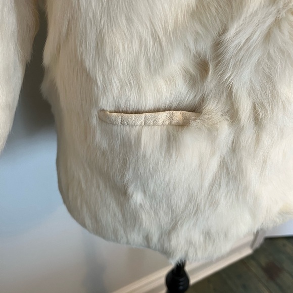 Cream white Rabbit Fur Women's Jacket - Picture 2 of 11